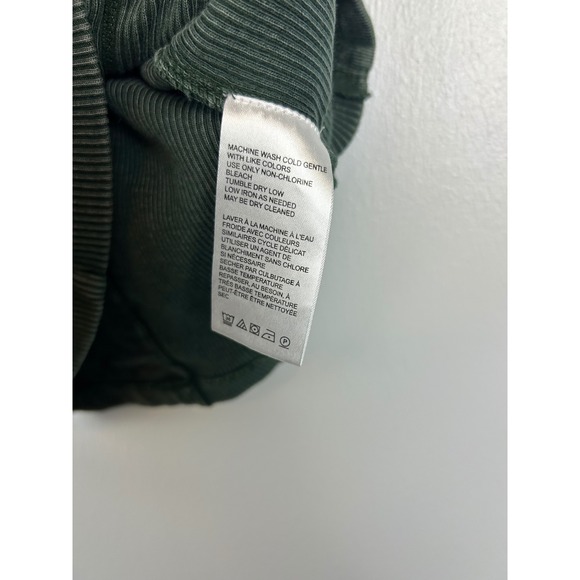 PILCRO Anthropologie Ribbed Knit V Neck Tank Top Green Medium Cropped Festival - Picture 3 of 5